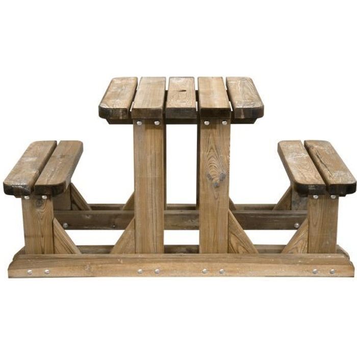 Table pique-nique en bois 2 places