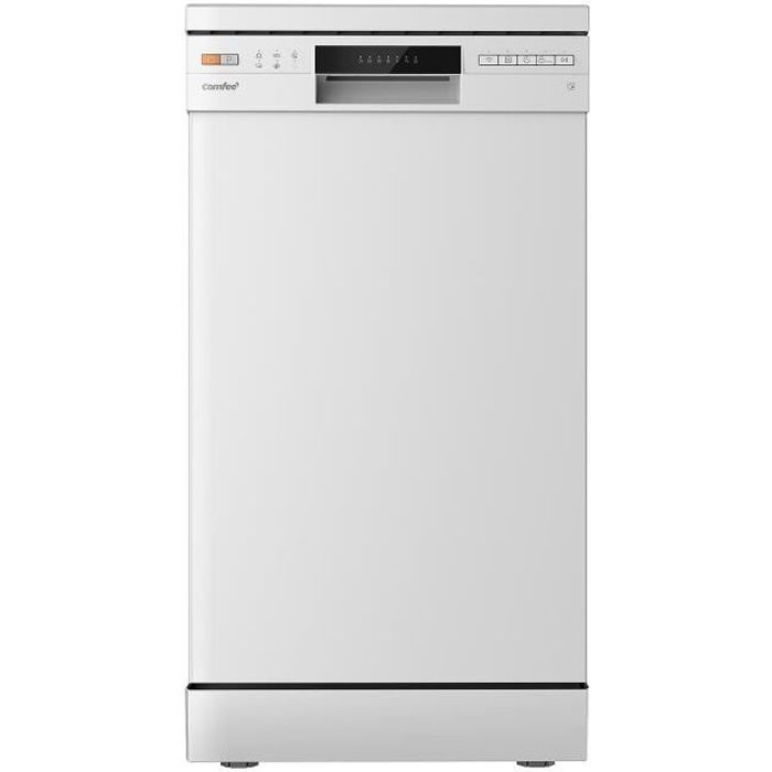 Comfee Lave vaisselle pose libre 45cm 49dB avec 9 couverts, 8 programmes Ido command bouton ou par téléphone
