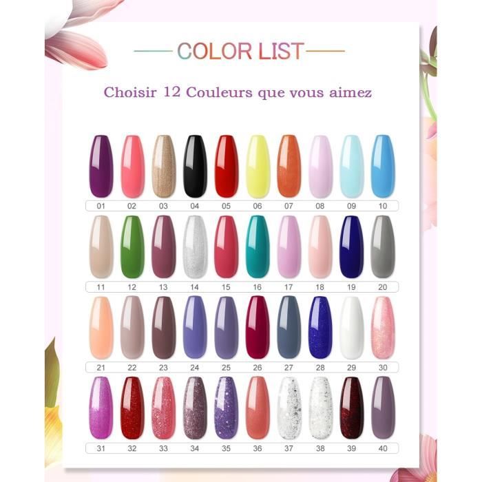 Coscelia Kit Vernis Semi Permanent à Ongle (Choisir 12 Couleurs ) Vernis Nail Art UV Gel Soak Off Polish Gel Nail Art Manucure