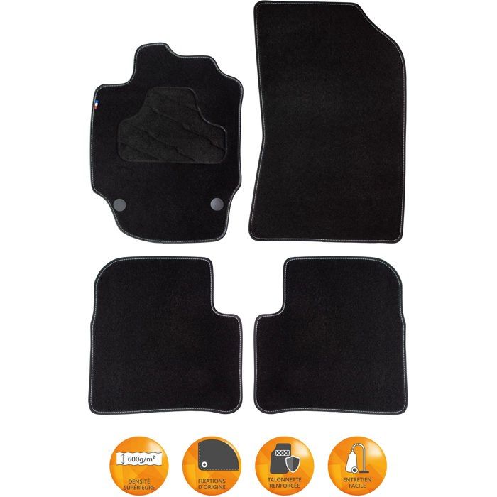 Tapis voiture sur-mesure INCAR CITROËN C4/DS4 (04/2011 à 07/2015) - Fixations d'origine