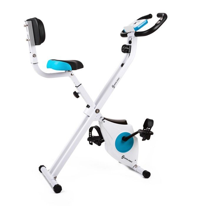 Capital Sports Azura M2 - Vélo d'appartement pliable avec dossier et ordinateur de bord