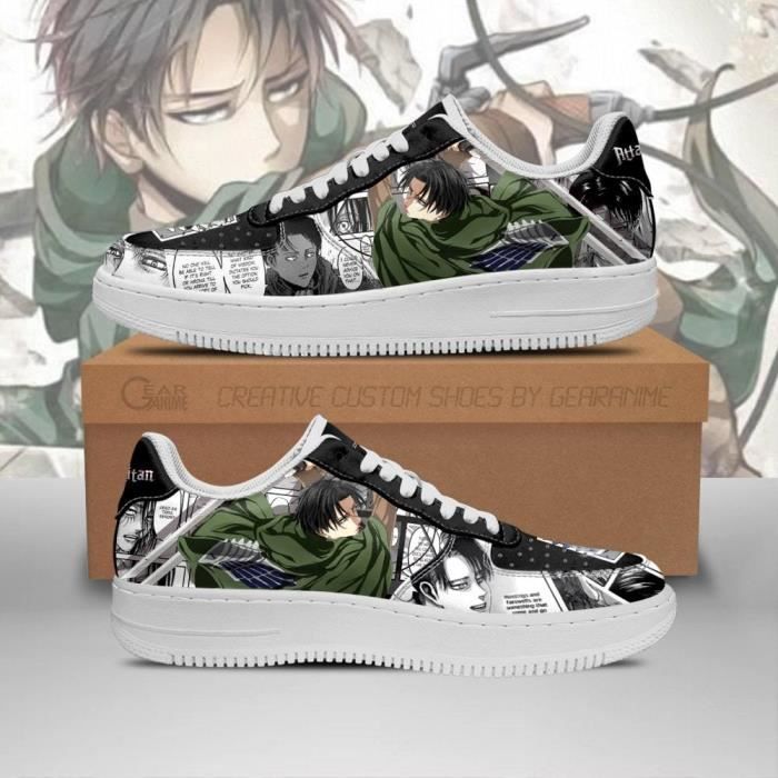 Baskets Anime AOT Levi Attack On Titan Mixed Manga Chaussures de course pour Homme Femme