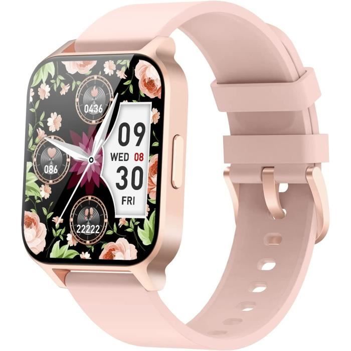 Montre Connectée Femme Smartwatch Sport Tactile Podometre Cardiofrequencemetre Oxymetre Montre Intelligente Android iOS SMS Appel No