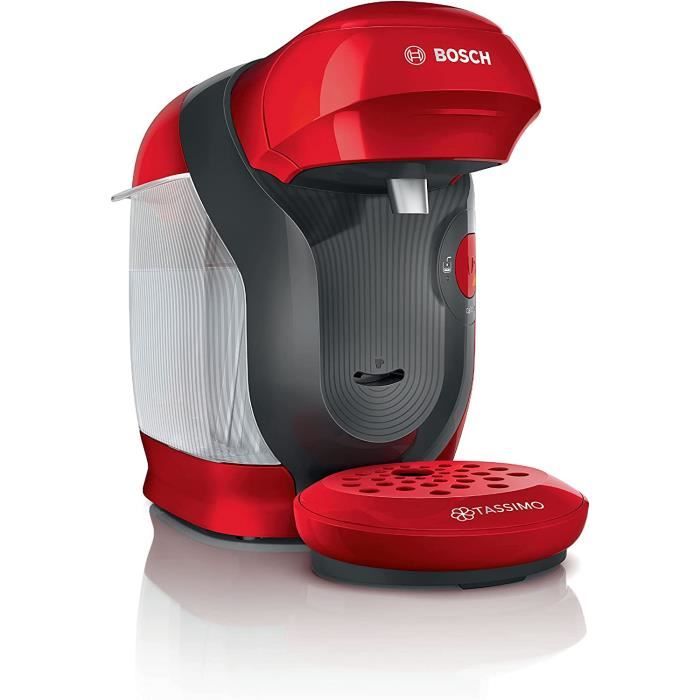 Machine à Café Tassimo Style, TAS1103, plus de 40 boissons chaudes, OneTouch, cafétière à dosette, format compact, Intellibrew, roug