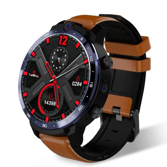 LEMFO LEM12 4G montre intelligente visage ID double caméra Android 7.1 1800mah batterie 1.6 pouces plein écran Smartwatch 3GB 32GB G