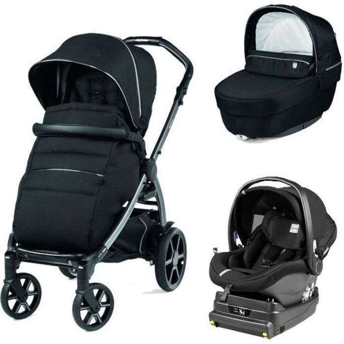 Poussette trio model Book Viaggio ISIZE Culla Base ISIZE BLACK SHINE