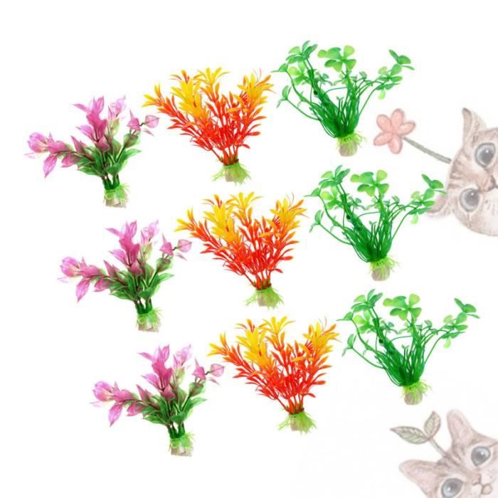 10 Pcs Vivid Underwater Plante Aquarium Herbe Ornement Fish Tank Décoratif Paysage (Couleur Mixte)