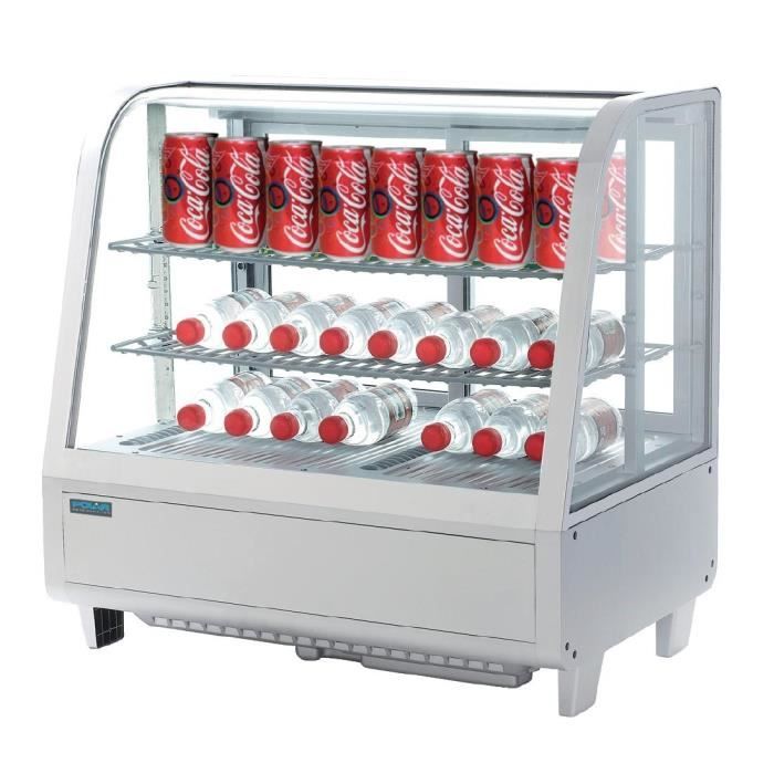 Vitrine Réfrigérée Boissons à Poser - 100 litres Blanche - Polar