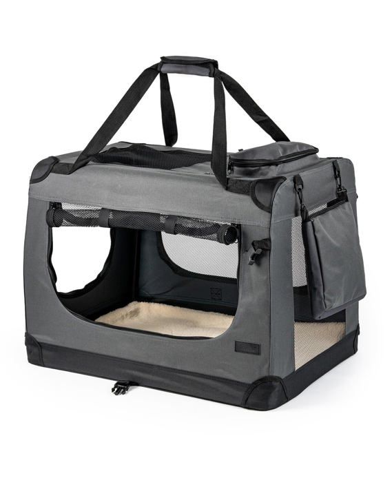 Comparer les prix de Lionto - TB10010 - Caisse de Transport Pliable pour Chien Voiture Box Sacoche, (S) 50x34x36 cm Gris