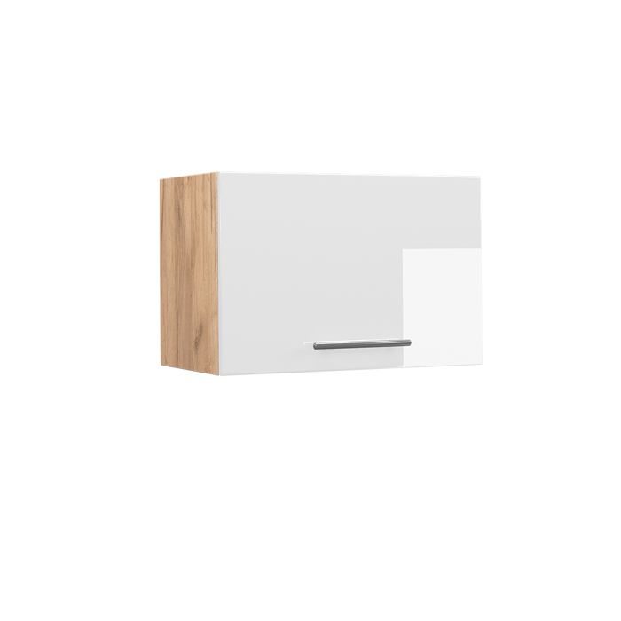 Elément haut de cuisine Fame-Line 60cm Plat Blanc Haute brillance/Chêne de force doré Vicco 38392