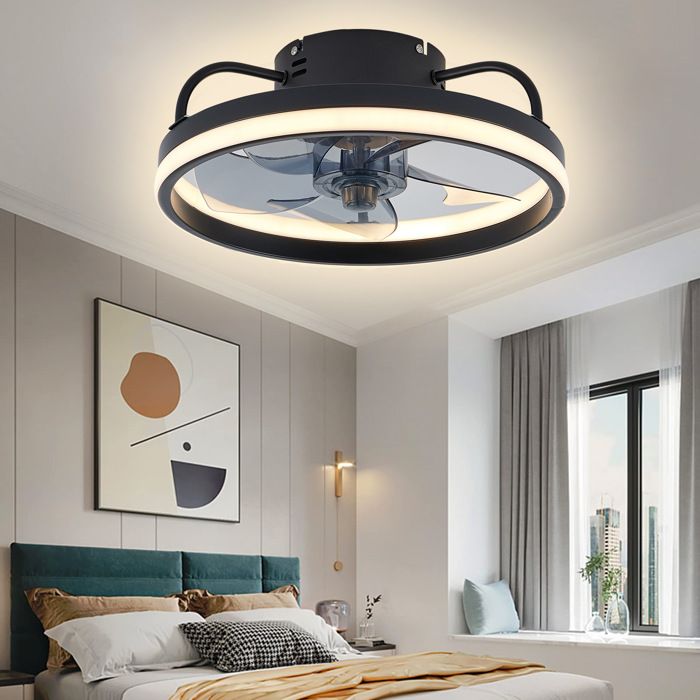 Ventilateur Plafond Plafonnier LED au Design Moderne avec Télécommande et Lumière Ventilateur Silencieux pour Chambre à Coucher - Prumya