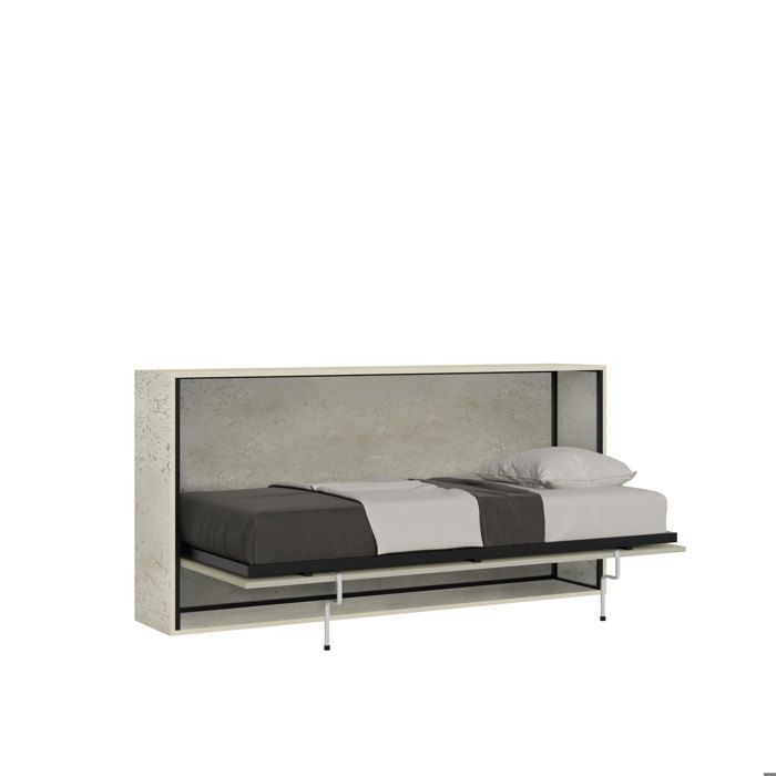 Lit escamotable horizontal - Itamoby - Kando - 1 place - Matelas inclus - Gris Cachemire Lit escamotable horizontal - Itamoby - Kando - 1 place - Matelas inclus - Gris Cachemire