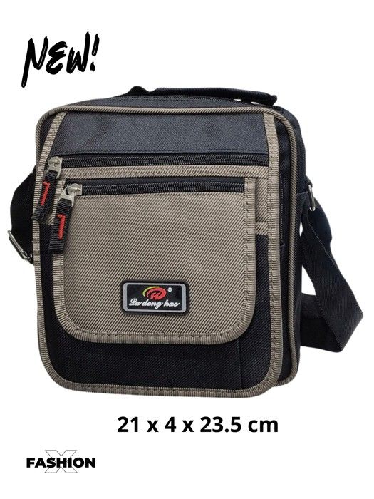 Sacoche homme - MAROMAX - Multi-poches - Beige - 100% synthétique - Bandoulière