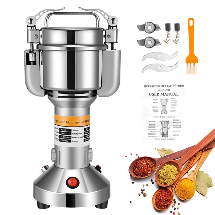 Comparer les prix de TTLIFE Moulin Céréales Grains électrique 500g, 220V Moulin à épices mit 3 Lames, pour céréales, herbes, épices, noix