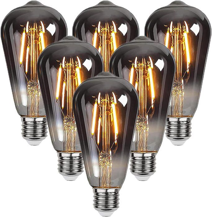 Ampoule Edison 6 Pièces E27 ST64 4W Ampoule LED Vintage Lampe Décorative Ampoules Rétro Filament Ampoule Antique Blanc Chaud