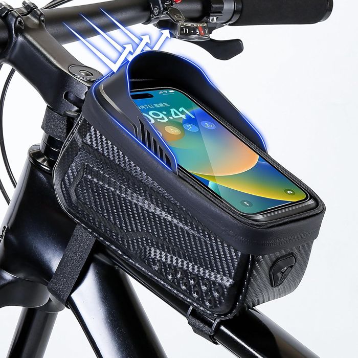 Sacoche Velo Étanche, Support Telephone Velo avec Visière Solaire Sacoche Velo Étanche, Support Telephone Velo avec Visière Solaire
