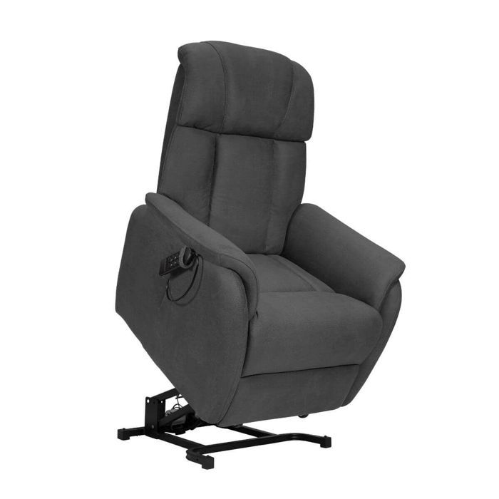Fauteuil relax releveur tissu polyester gris - SPAZIO Fauteuil relax releveur tissu polyester gris - SPAZIO
