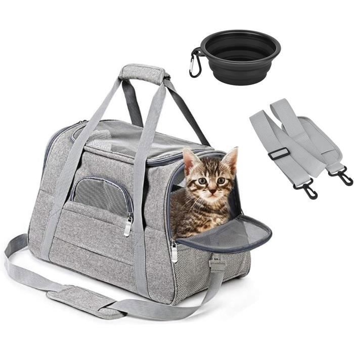 Meilleurs prix pour Sac de transport - Chien et Chat - Gris - Respirant - Pliable - Matelas Amovible Gris gris PANIER DE TRANSPORT