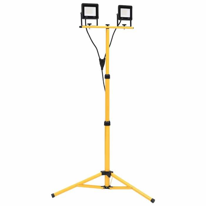 Projecteur à LED - vidaXL - 2x30 W - Blanc froid - Trépied réglable - Aluminium Projecteur à LED - vidaXL - 2x30 W - Blanc froid - Trépied réglable - Aluminium