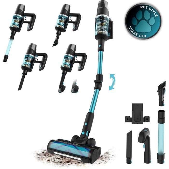 Aspirateur balai - CECOTEC - RX50 Pet Flex - 30 000 Pa - 90 min - Réservoir XL - Noir / Bleu - Cecotec