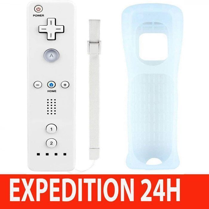 Télécommande Wiimote - ZISONIX - Blanc - Compatible Wii/Wii U - Haut-parleur intégré - Dragonne incluse