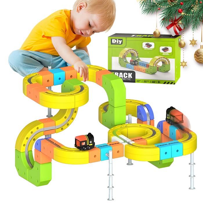 Circuit Voiture Flexible Enfant - Piste Modulable Avec Voiture - Jeu Éducatif Et Créatif - Cadeau Dès 3 Ans