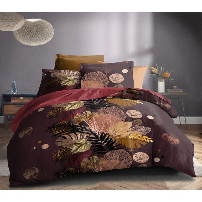 Parure de draps 4P Louna lit 160 x 200 Palm Chic Coton Pur Parure de draps 4P Louna lit 160 x 200 Palm Chic Coton Pur