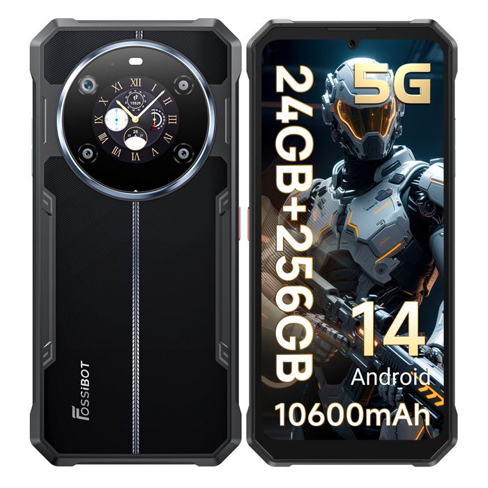 FOSSiBOT F109 smartphone incassable 5G – 24Go (8+16 virt.) / 256Go 10600mAh double écran