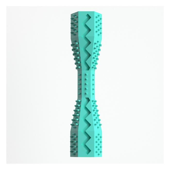 Jouet à mâcher pour chien - Phoesky - Hexagone - Bleu paon - 14.2x3.6 cm - Caoutchouc thermoplastique