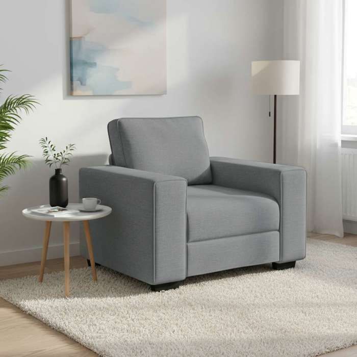 NEW 2026 Fauteuil gris clair 100x77x82 cm tissu L2648