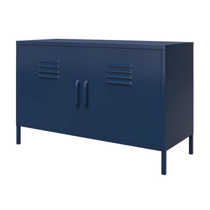 Bradford - Armoire latérale en métal bleu marine à 2 portes Bradford - Armoire latérale en métal bleu marine à 2 portes