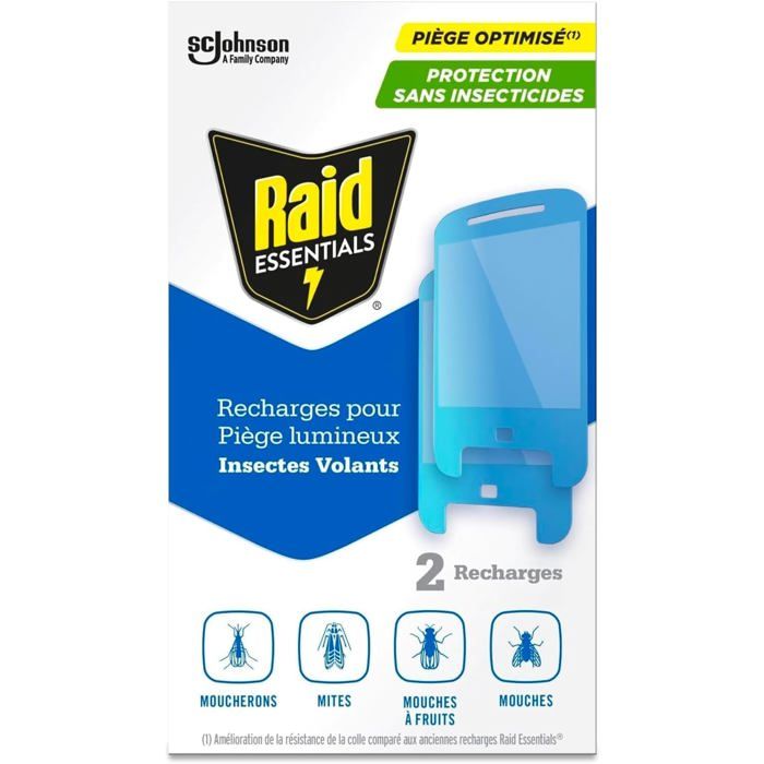 Recharges Piège Lumineux Anti-mouchesmoucherons et mites Protection 24h/24 Sans insecticidesutilisable en présence d’enfants et