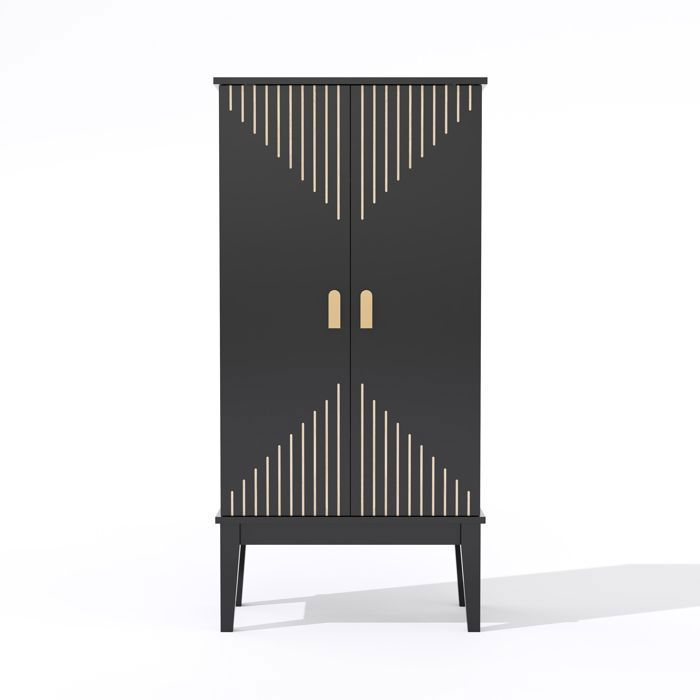 Armoire ULEVR 2 portes avec 5 étagères Black 120 x 59 x 30 cm