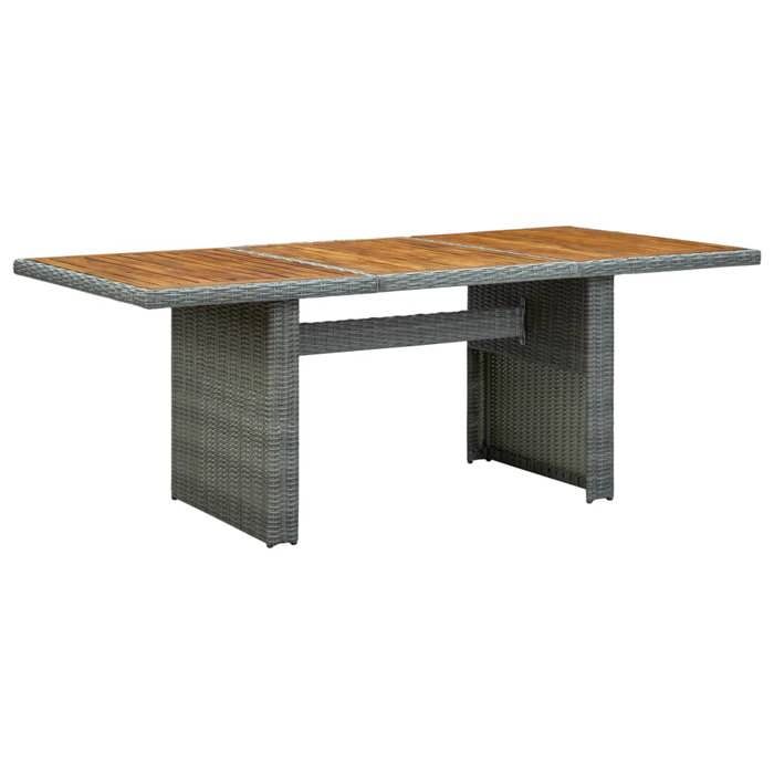1pc Gris Meuble de balcon 2/4 PERSONNES - Table de jardin Magnifique - Gris clair Résine tressée et bois dacacia CL9361142