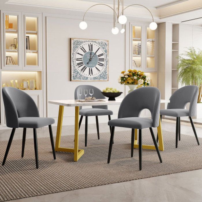 Chaises salle manger moderne ensemble repas table rectangulaire moderne 117 x 68 cm avec 4 chaises chaise de salle à manger