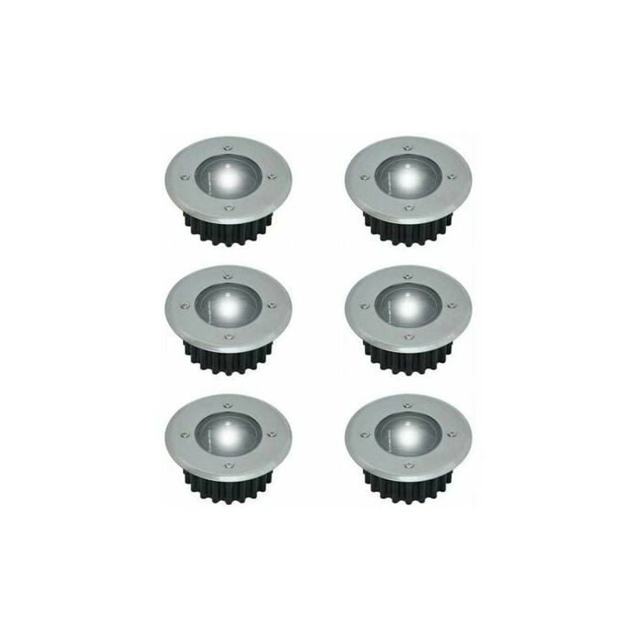Spots Solaires Encastrables - - 6 Lampes - Acier Inoxydable - Diamètre 85mm - Éclairage Extérieur ENEVAOCT