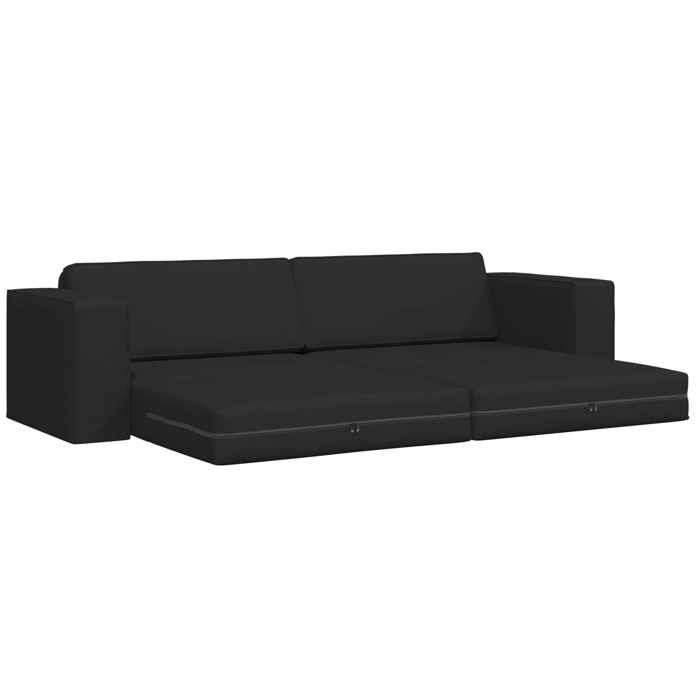Canapé-lit - SOFA 2 en 1 - 200cm - Noir tissu - (par siège) : 110 kg C3046