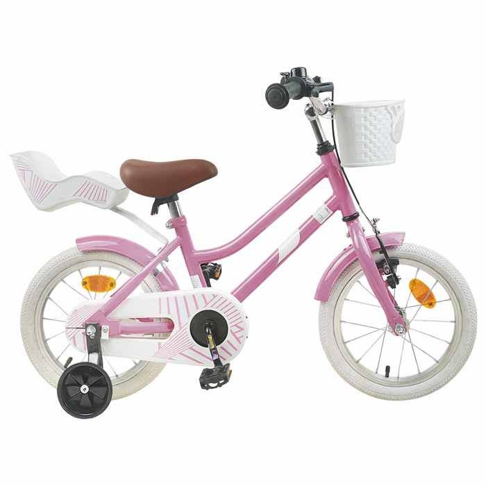 Vélo pour Enfants 14 Pouces pour les 3-5 ans Rose clair - vidaXL - acier - 1465 x 540 x 86 cm 2959350
