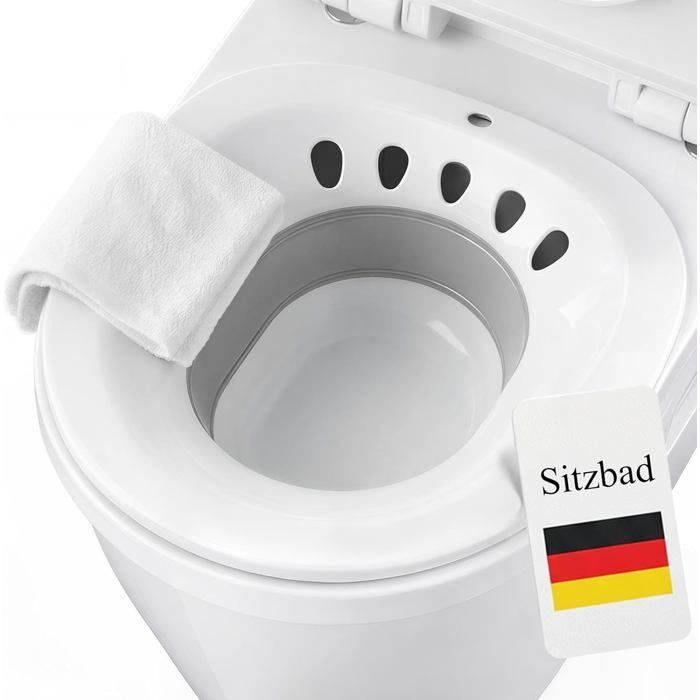 Bassin de bain de siège pliable - Pour hémorroïdes et femmes enceintes adaptable aux toilettes - Rond suspendable couleur gris