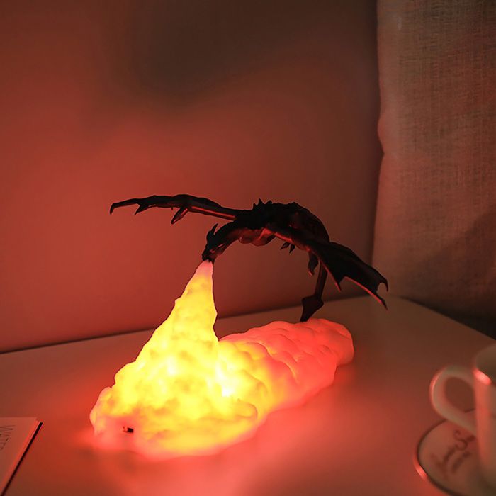 Lumières de Dragon de feu imprimées en 3D lampe de bureau LED Rechargeable par USB pour cadeaux denfant de sport électronique