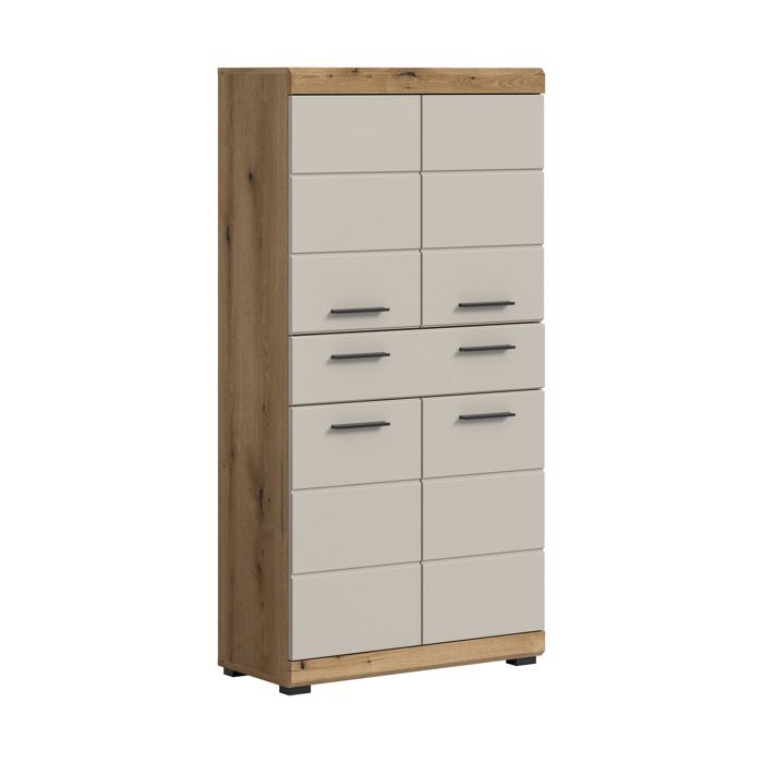 [en.casa] Colonne de salle de bain Scout 74 x 141 x 31 cm chêne Evoak et cachemire mat