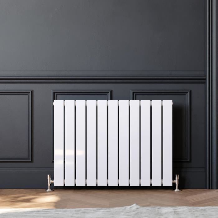 SIRHONA Radiateur Mural 60 x 119 cm Radiateur Chauffage Central Horizontal BTU 4079 Radiateur /à Eau Chaude en Acier Blanc 1196W S/èche-Serviettes Mural