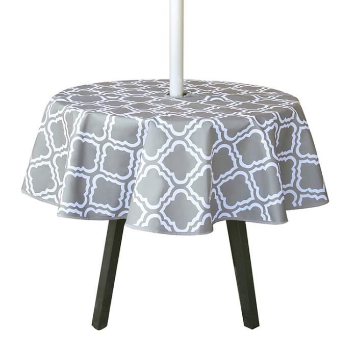 Nappe d'extérieur rectangulaire avec trou de parapluie - Tissu anti