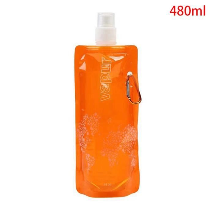 Gourde Souple Pliable 750ml - Sans BPA, Mousqueton Inclus - Voyage/Camping