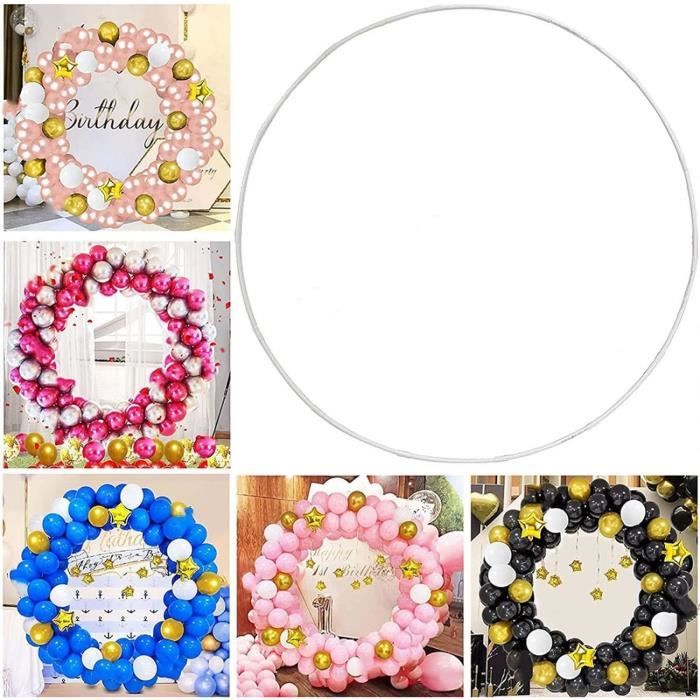 Arche De Ballons Ronde 2.4m Dorée En Métal - Support De Fond Mariage Et Fêtes - Fomcet