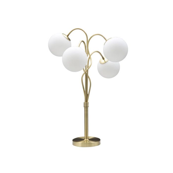 Lampe à Poser Design 4 Sphères Glamy 74cm Blanc & Or