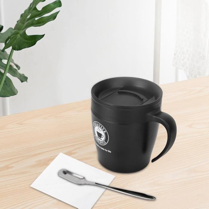 tasse à café mug tasse à eau isotherme en acier inoxydable noir