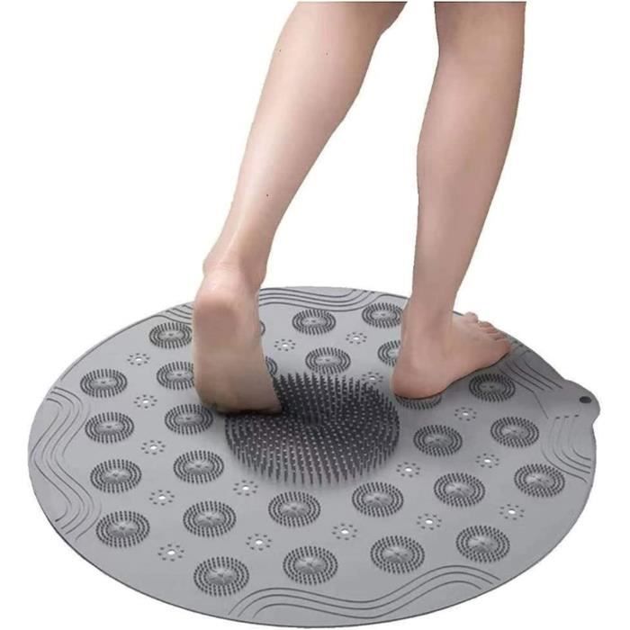 Tapis De Douche Antidérapant 80x80 Cm Avec Ventouses - Massage Des Pieds - Drainage Rapide - Lavable En Machine