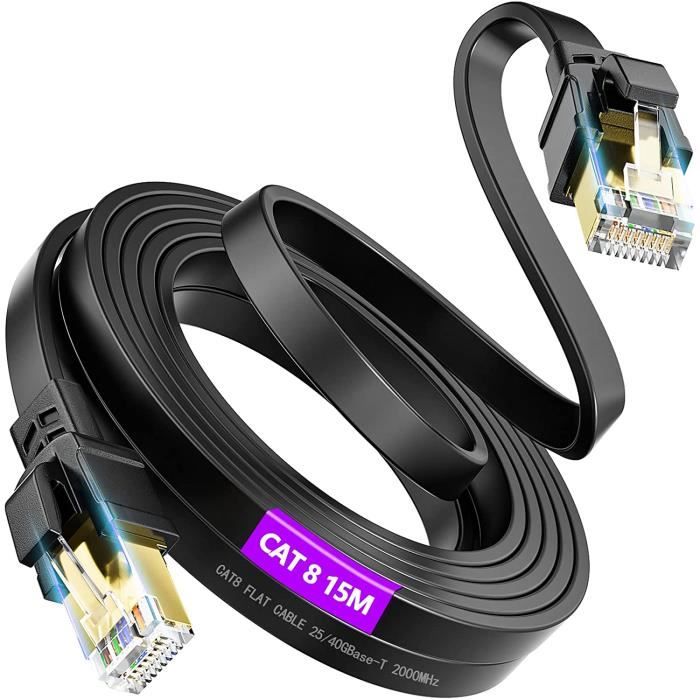 UGREEN – câble Ethernet CAT8 40Gbps 2000MHz, cordon de réseau en Nylon  tressé pour Internet Lan, pour