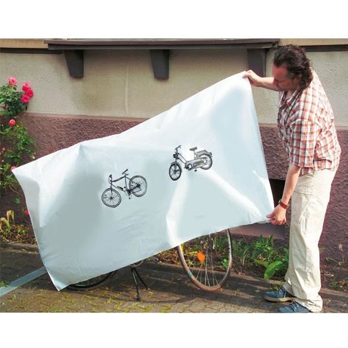 Housse bâche de protection hydrofuge anti-UV pour vélo et cyclomoteur - 220 x 100 cm